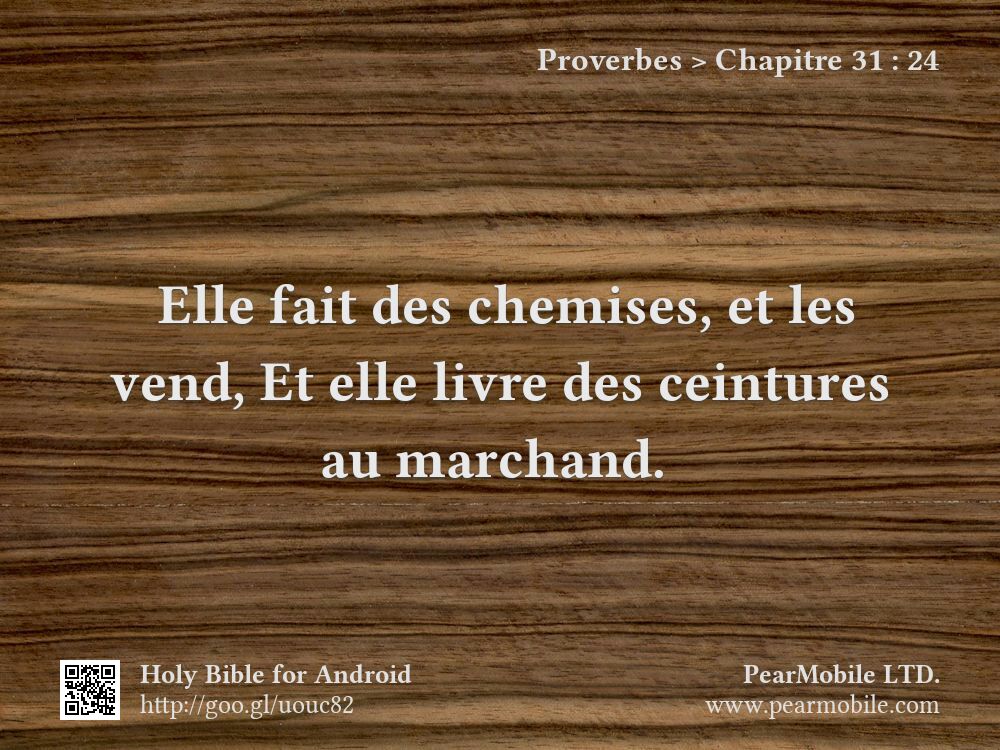Proverbes, Chapitre 31:24